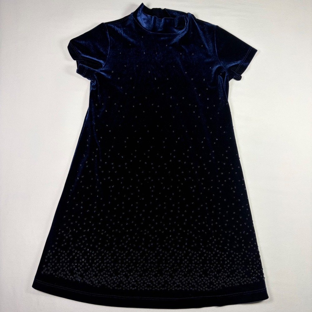 Talbots Kids Velvet Beaded Starry Night Party Holiday Winter Dress Girls Size 8